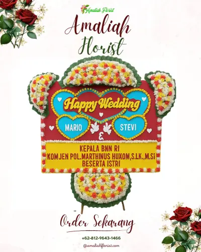 Karangan Papan Bunga Pernikahan di Sugihan